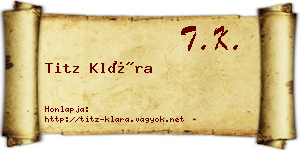 Titz Klára névjegykártya
