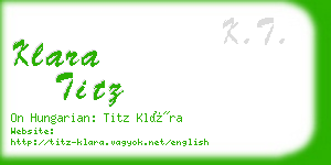 klara titz business card